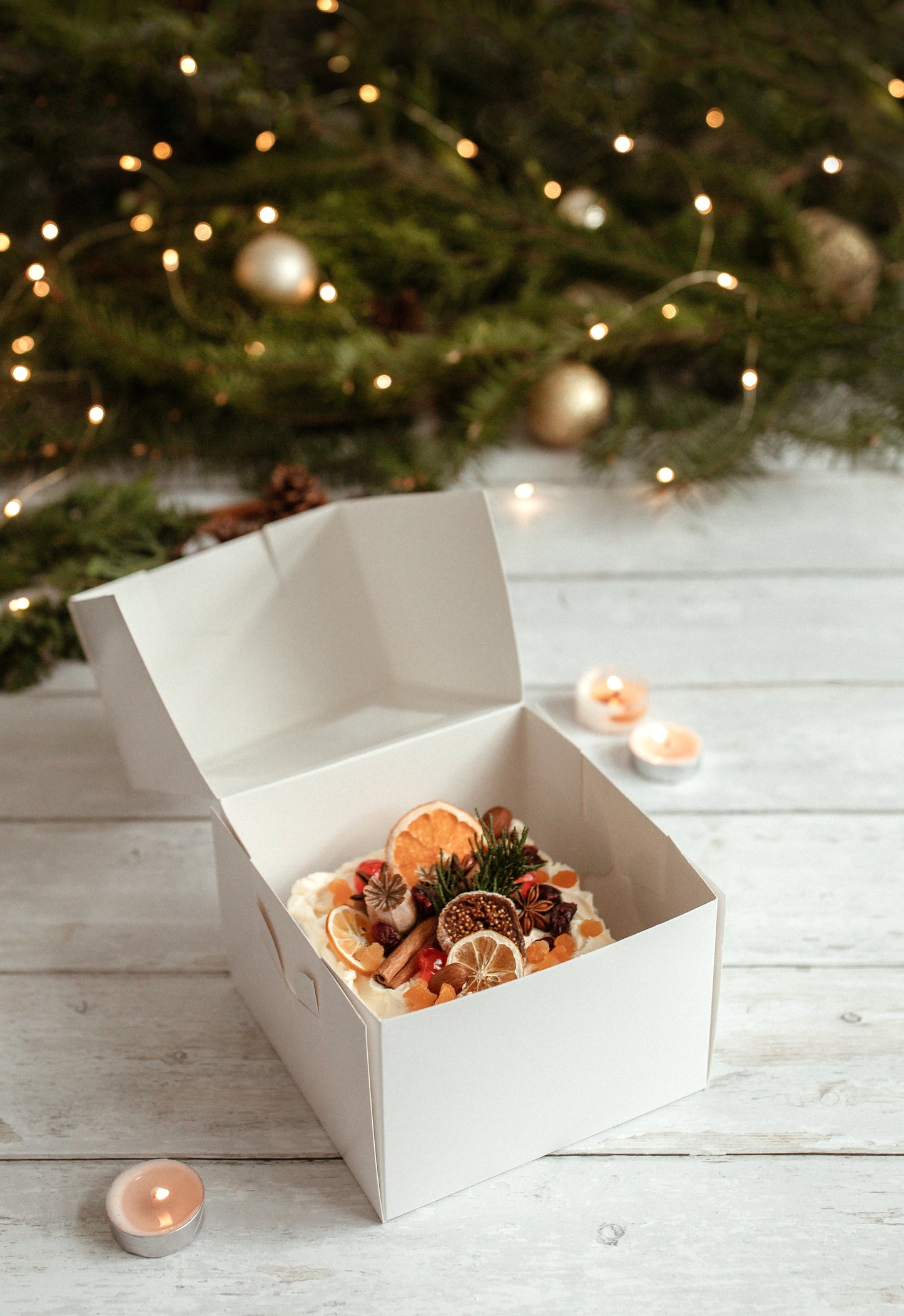 Small Christmas cake Brandy buttercream iced 10cmx10cm