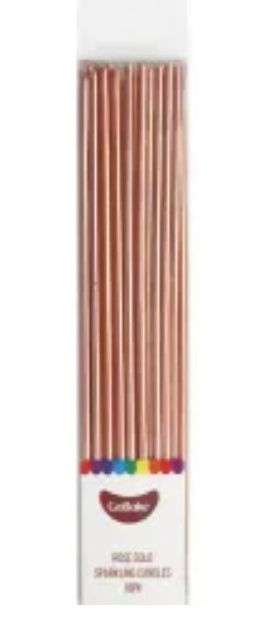 Candles packet Sparkling Rose Gold 18cm